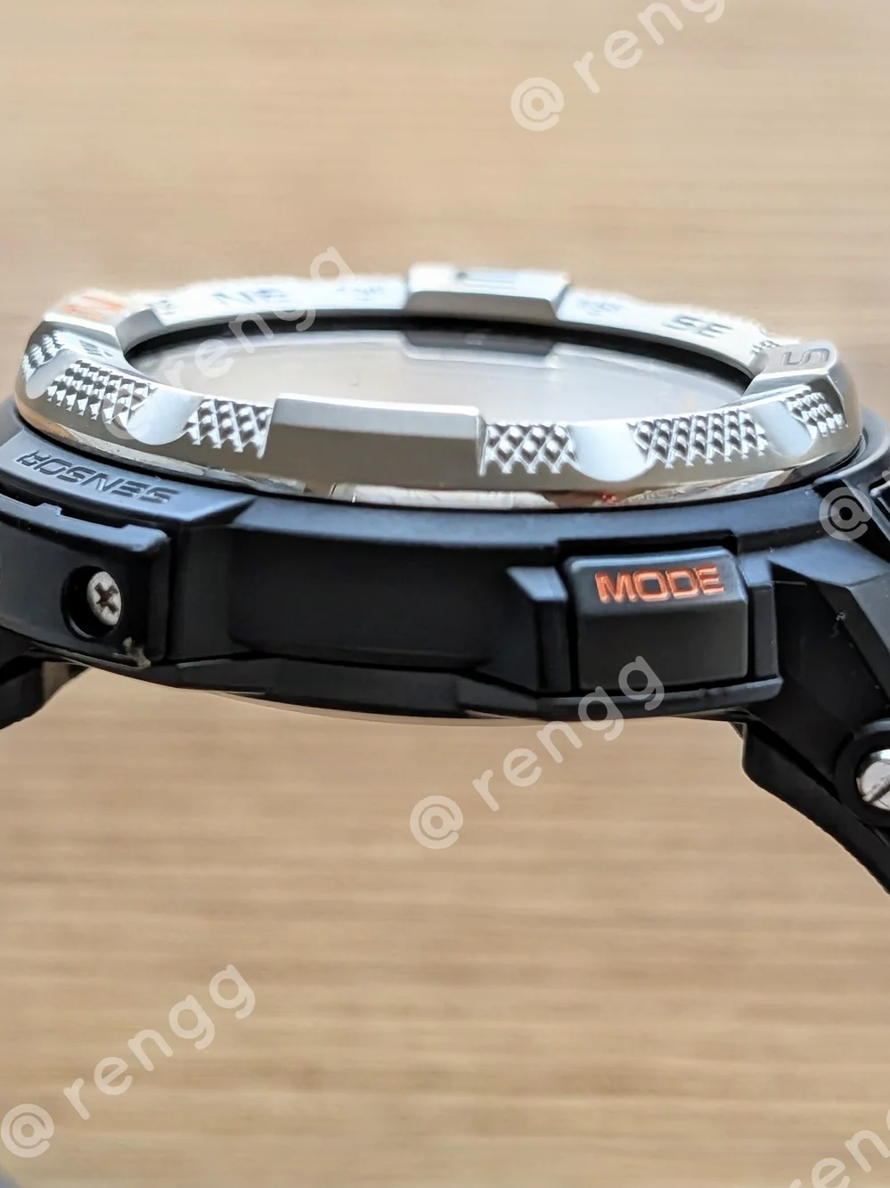 Casio Pro Trek Digital Compass Watch - Black & Silver with Orange Accents